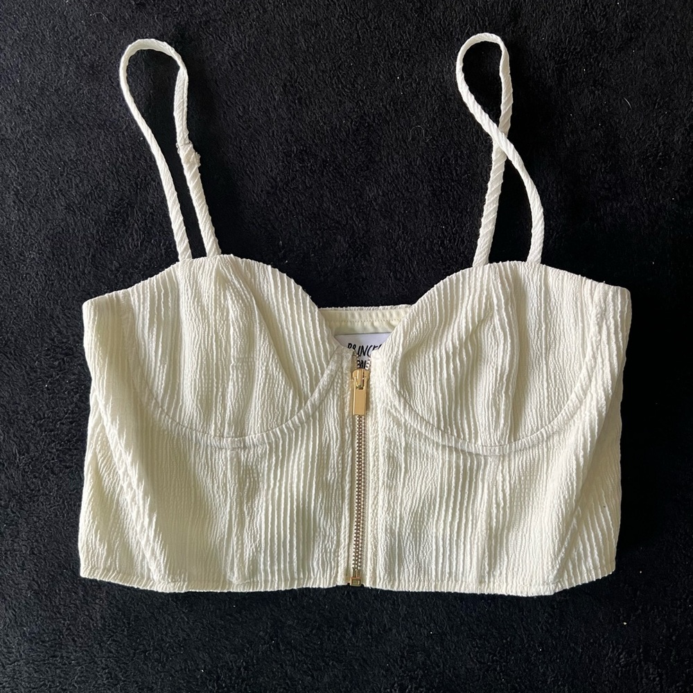 Princess Polly Cream Crop Top